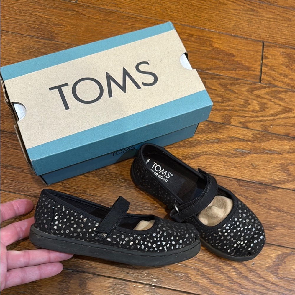 TOMS Black Kids Shoes